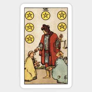 SIX OF PENTACLES Sticker